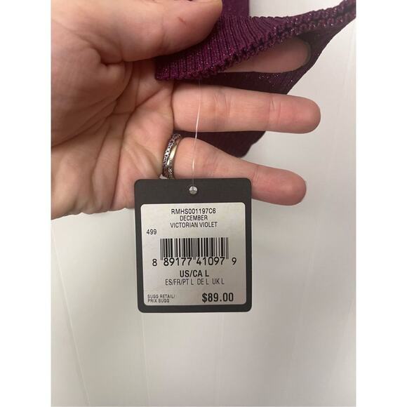 NWT Rachel Roy Purple Sparkly Ribbed Sweater Women’s Large - Picture 5 of 10